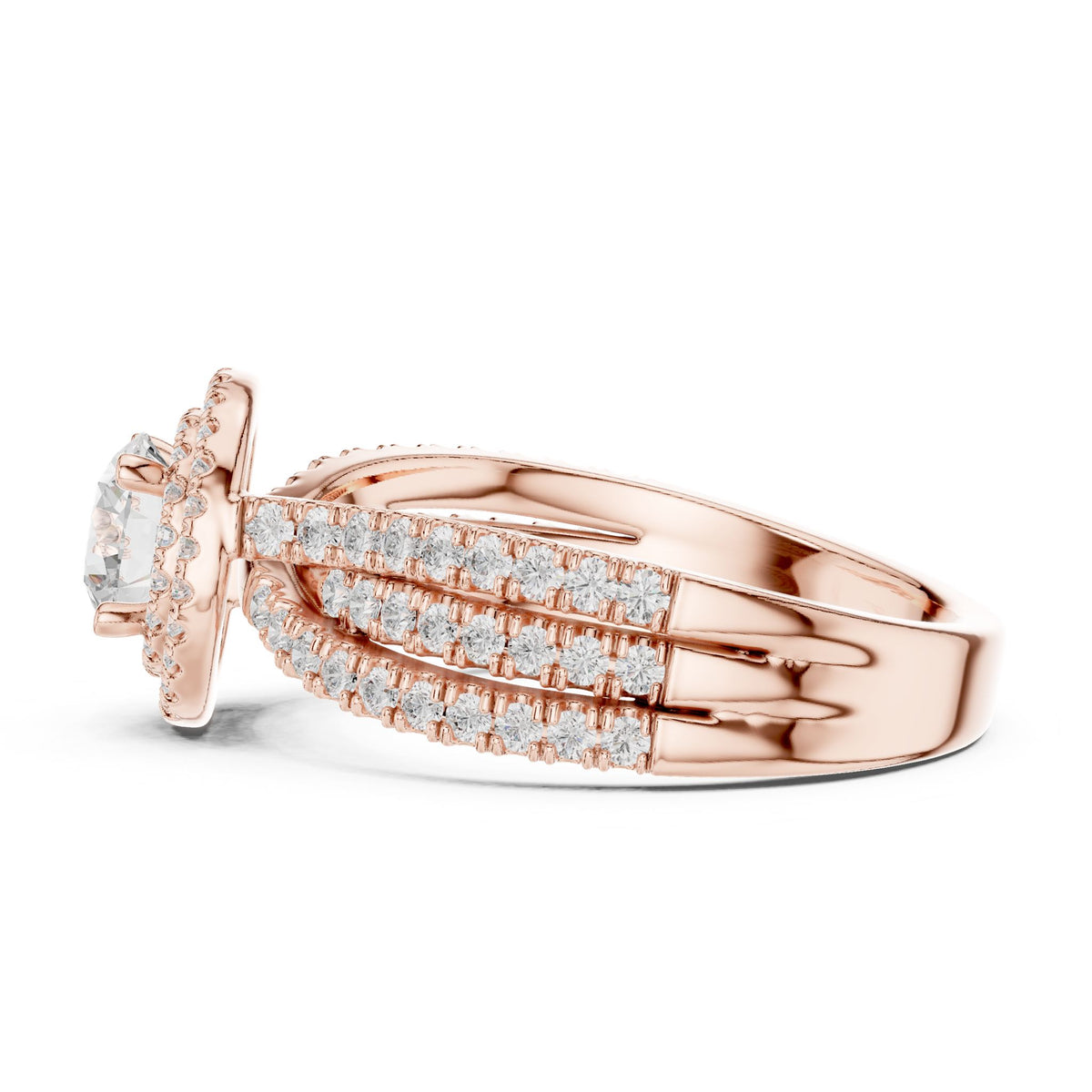 Round Halo Lab Grown Diamond Engagement Ring