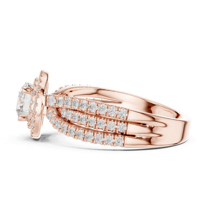 Round Halo Lab Grown Diamond Engagement Ring