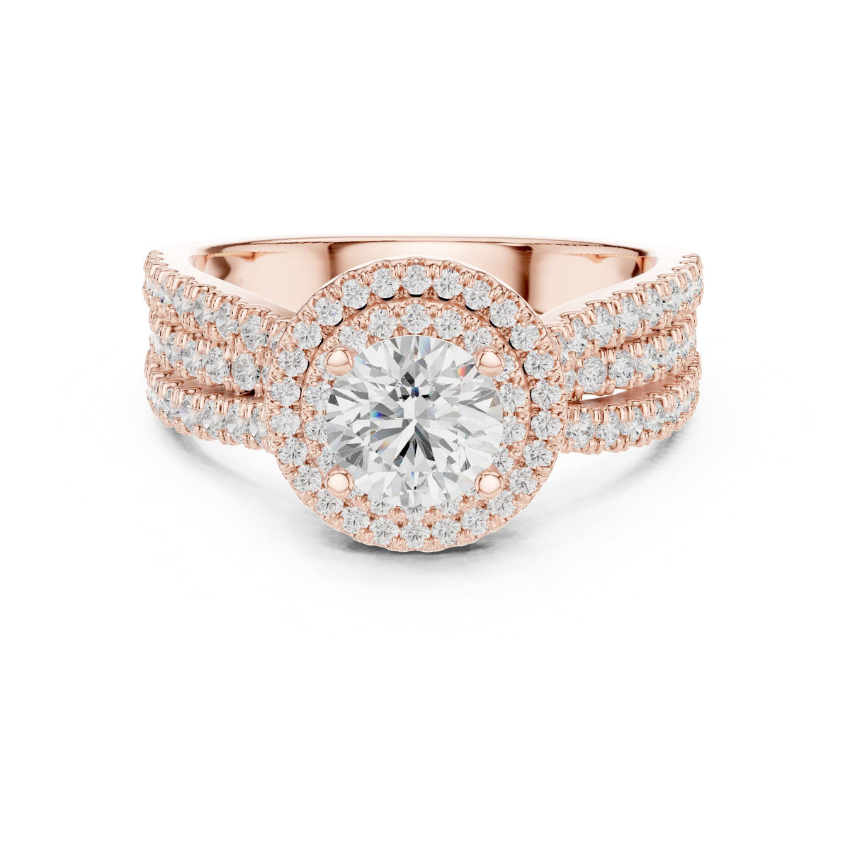 Round Halo Lab Grown Diamond Engagement Ring