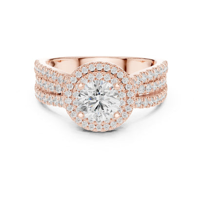 Round Halo Lab Grown Diamond Engagement Ring