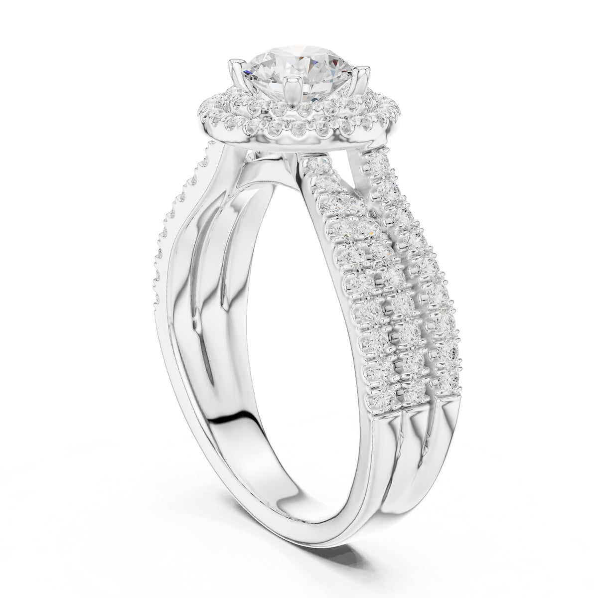 Round Halo Lab Grown Diamond Engagement Ring