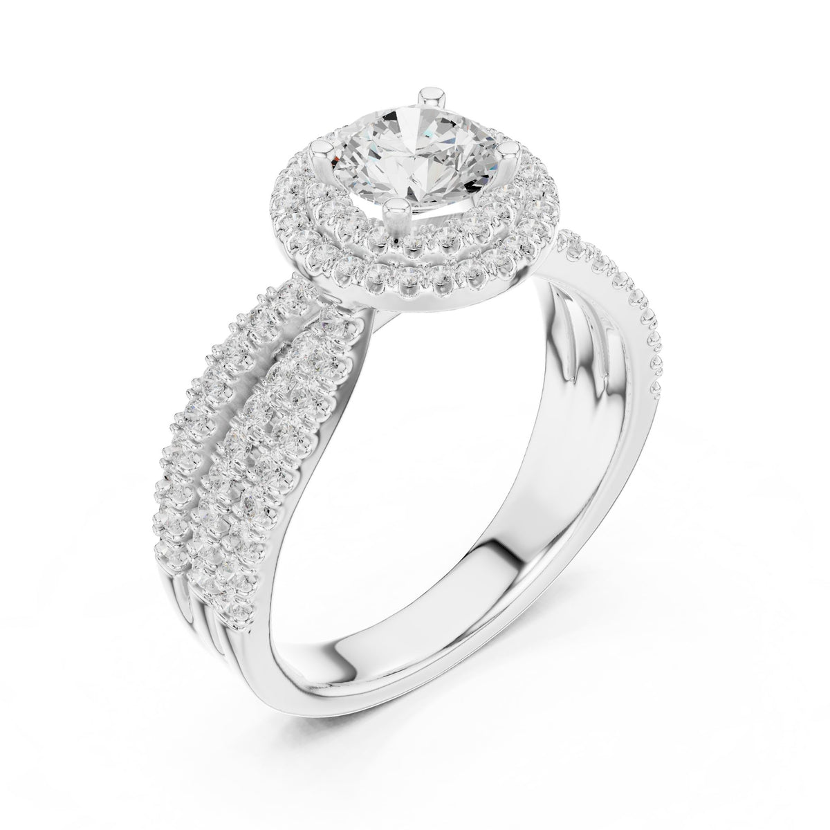 Round Halo Lab Grown Diamond Engagement Ring