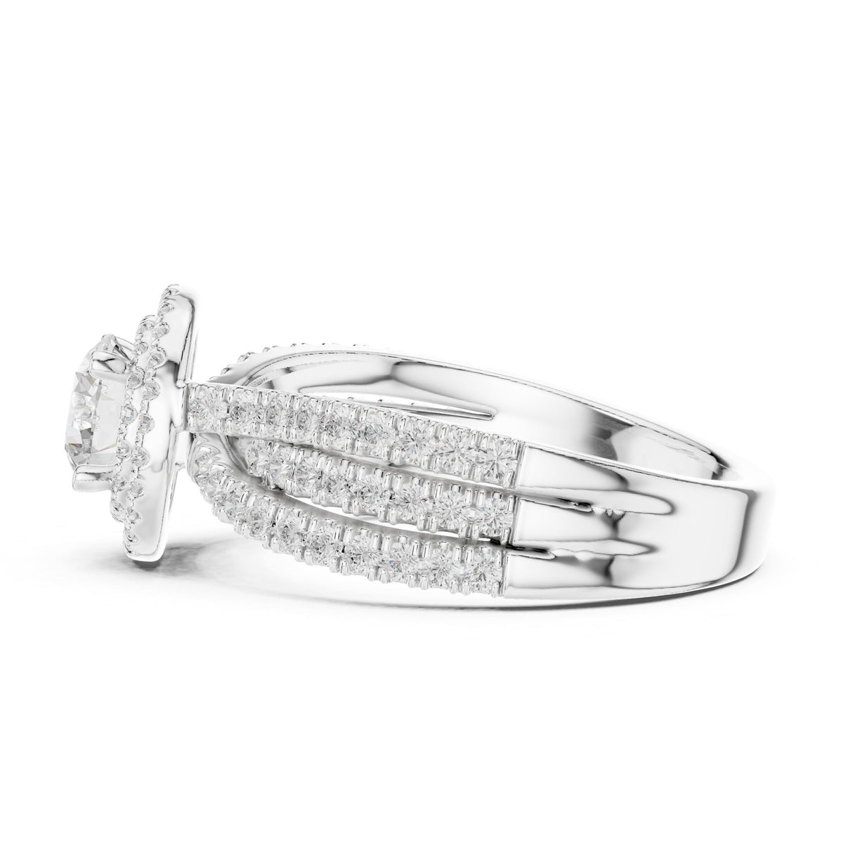 Round Halo Lab Grown Diamond Engagement Ring