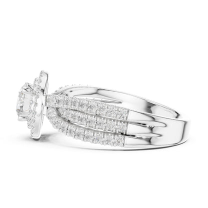 Round Halo Lab Grown Diamond Engagement Ring