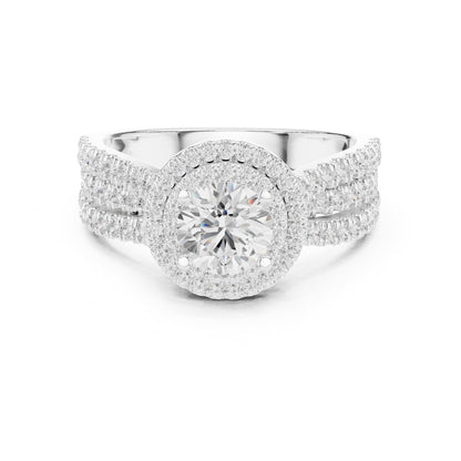 Round Halo Lab Grown Diamond Engagement Ring