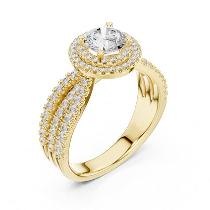 Round Halo Lab Grown Diamond Engagement Ring