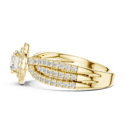 Round Halo Lab Grown Diamond Engagement Ring