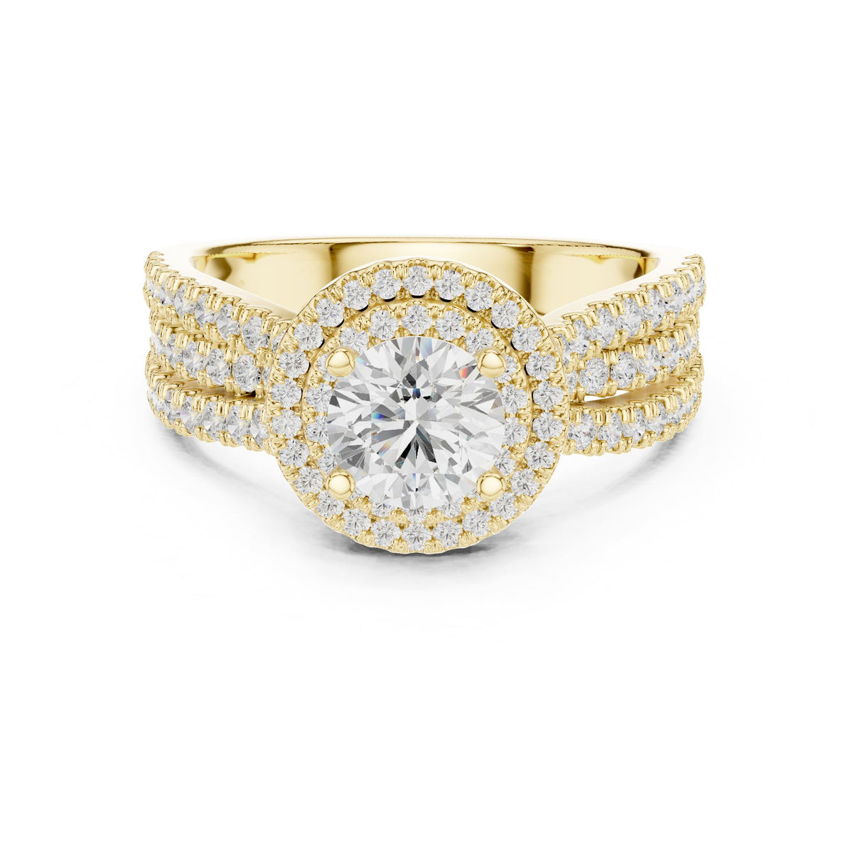 Round Halo Lab Grown Diamond Engagement Ring