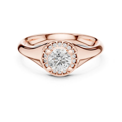 Round Halo Lab Grown Diamond Engagement Ring