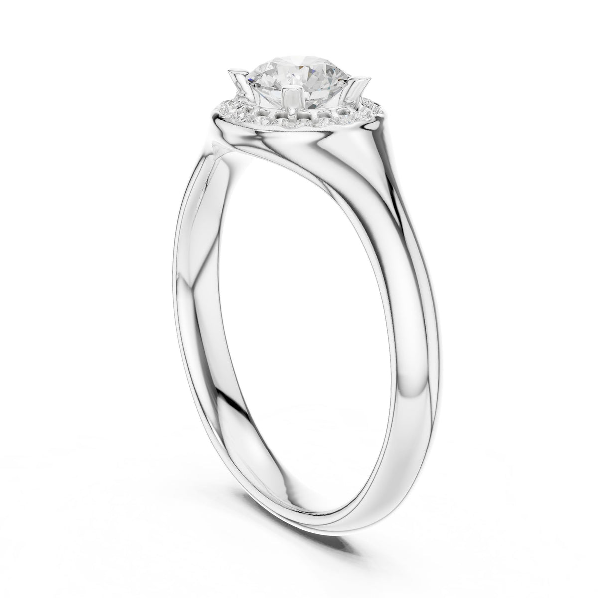 Round Halo Lab Grown Diamond Engagement Ring
