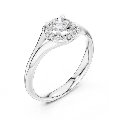 Round Halo Lab Grown Diamond Engagement Ring