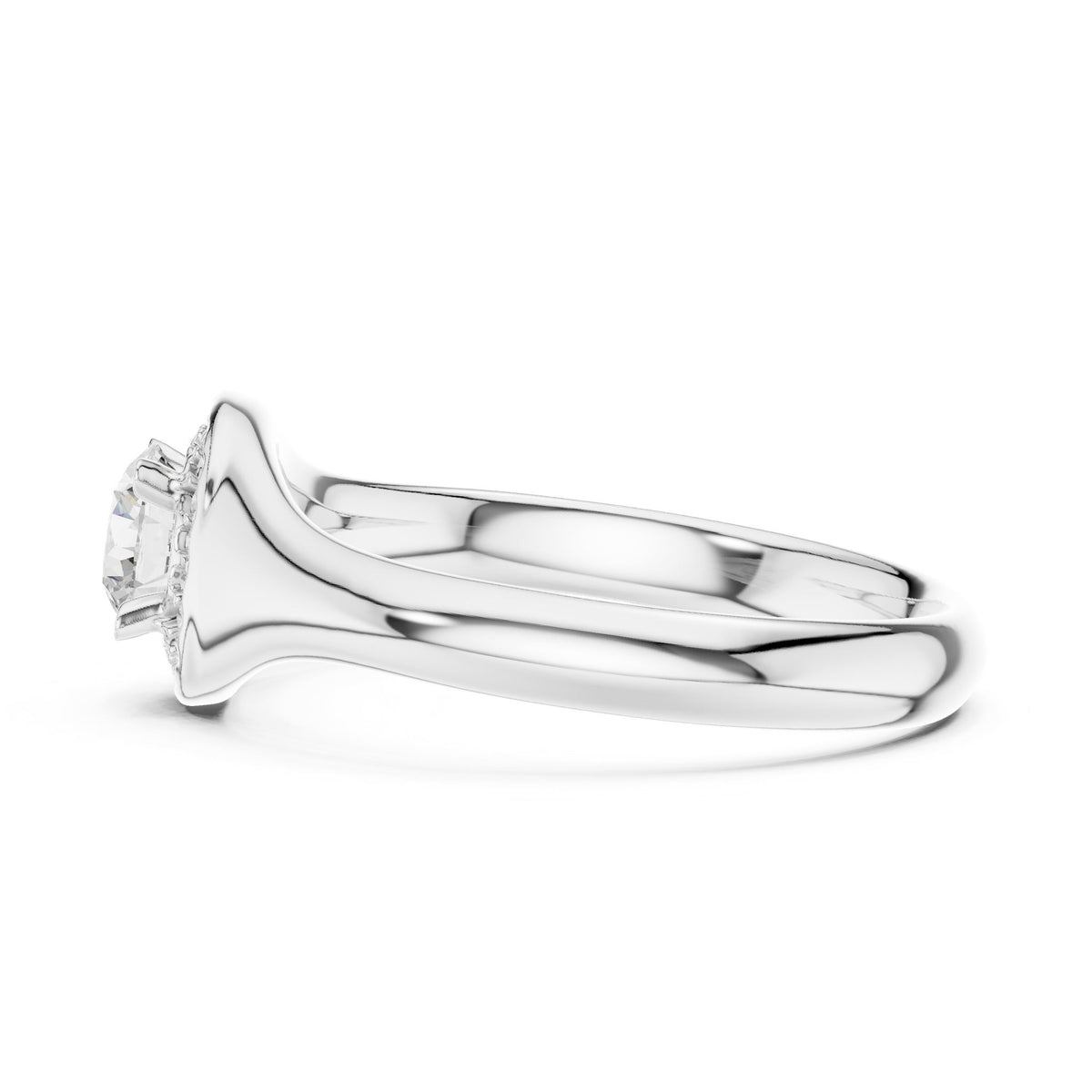 Round Halo Lab Grown Diamond Engagement Ring