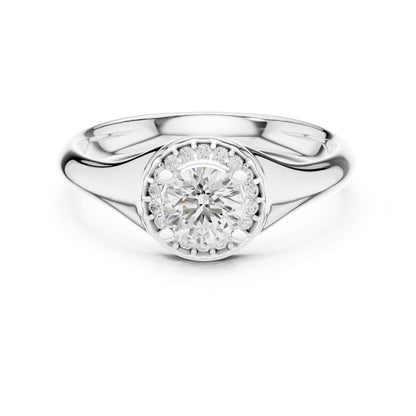 Round Halo Lab Grown Diamond Engagement Ring