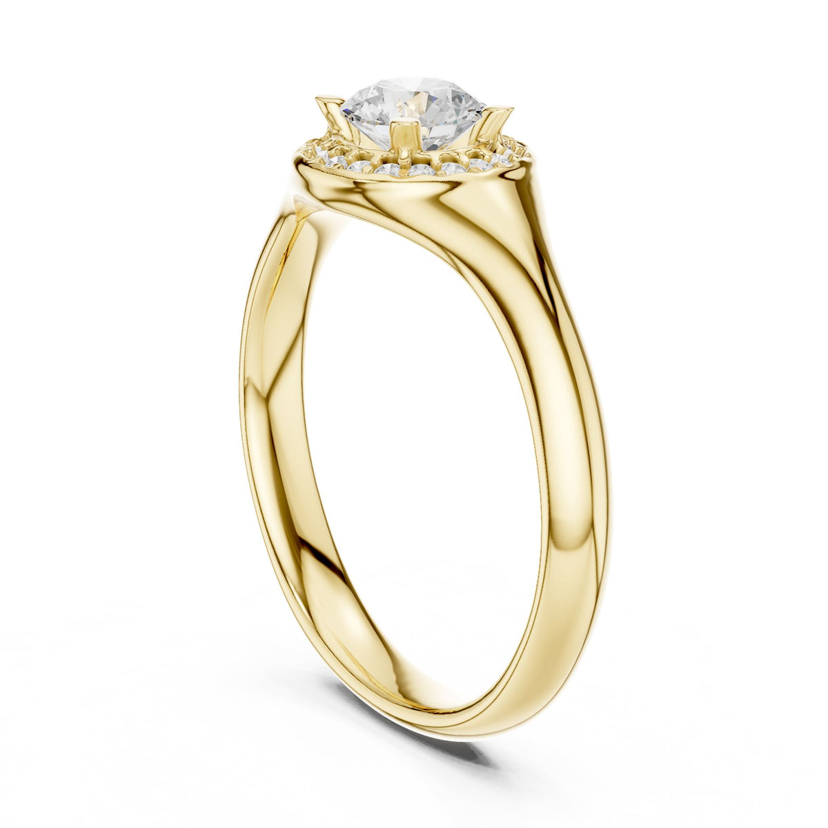Round Halo Lab Grown Diamond Engagement Ring