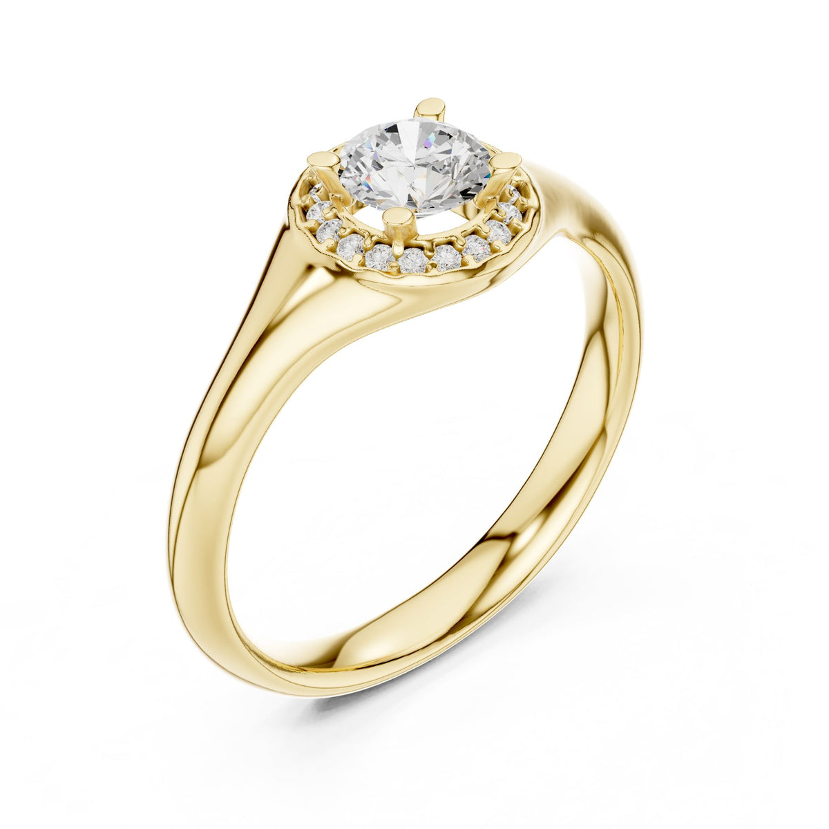 Round Halo Lab Grown Diamond Engagement Ring