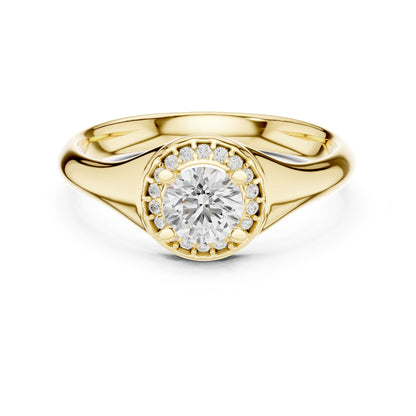 Round Halo Lab Grown Diamond Engagement Ring
