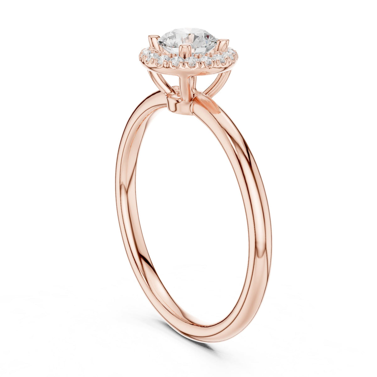 Round Halo Lab Grown Diamond Engagement Ring