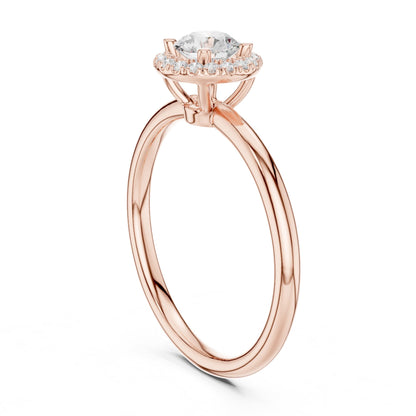 Round Halo Lab Grown Diamond Engagement Ring