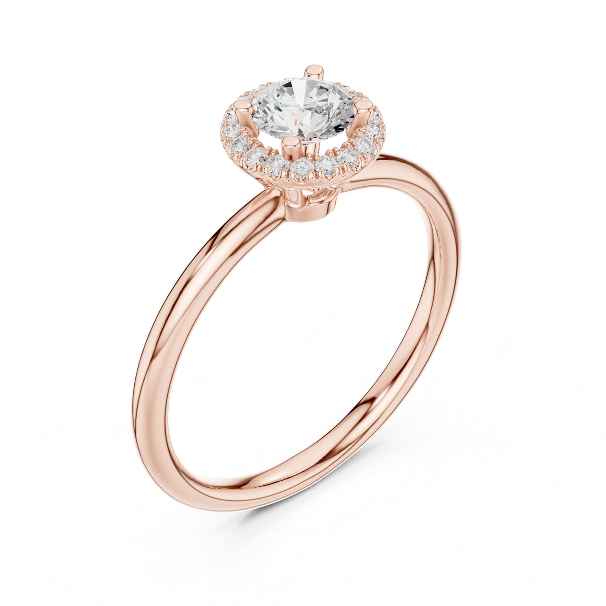 Round Halo Lab Grown Diamond Engagement Ring