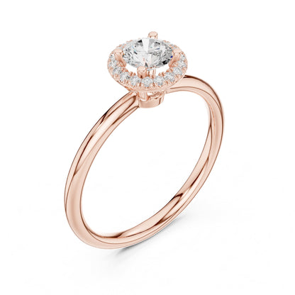 Round Halo Lab Grown Diamond Engagement Ring