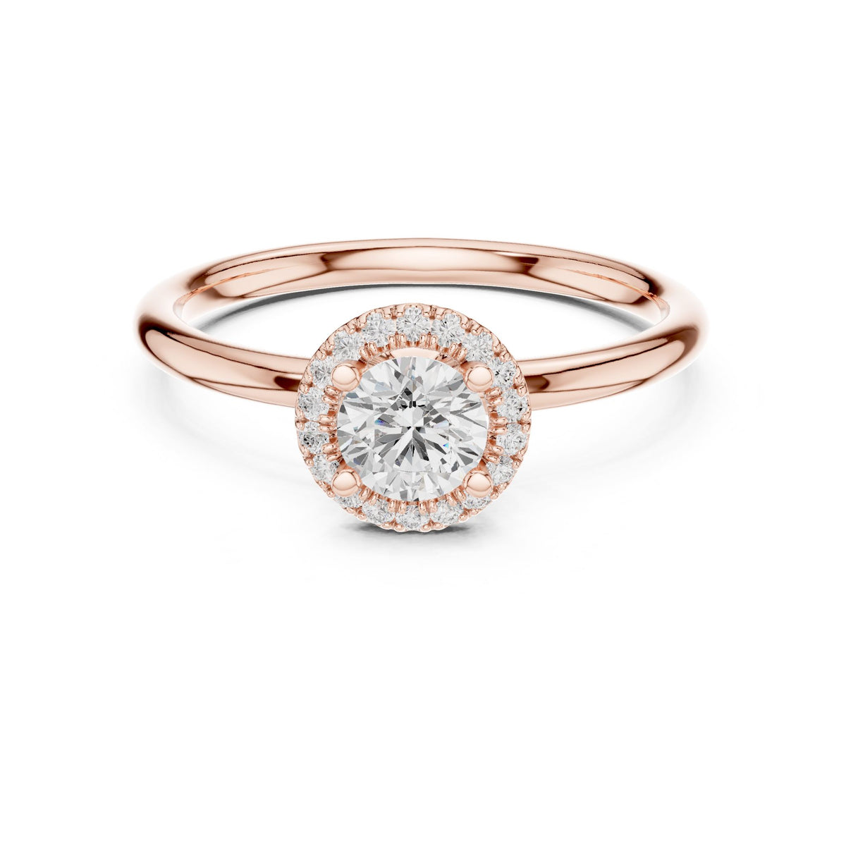 Round Halo Lab Grown Diamond Engagement Ring