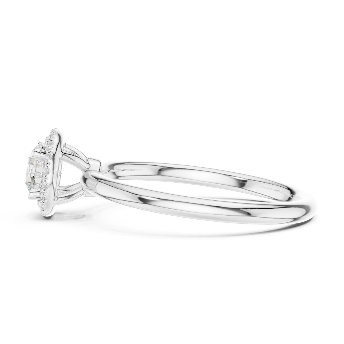 Round Halo Lab Grown Diamond Engagement Ring