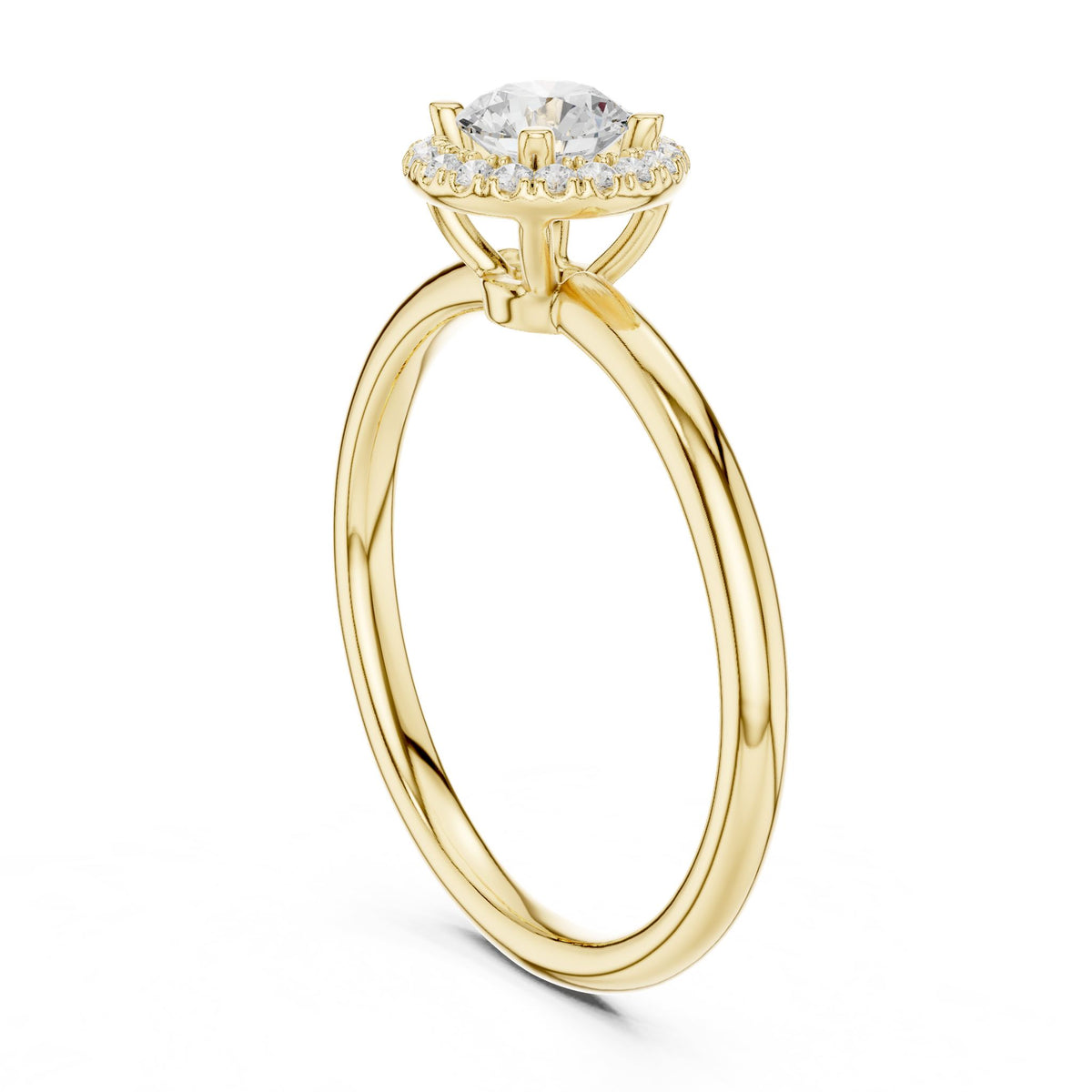Round Halo Lab Grown Diamond Engagement Ring