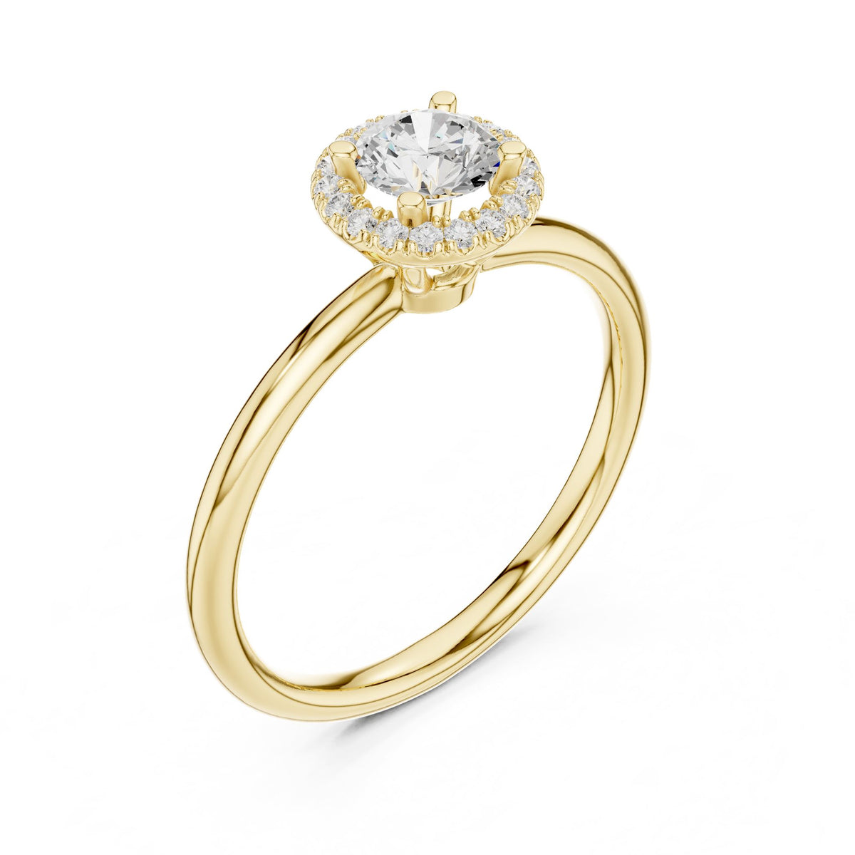 Round Halo Lab Grown Diamond Engagement Ring