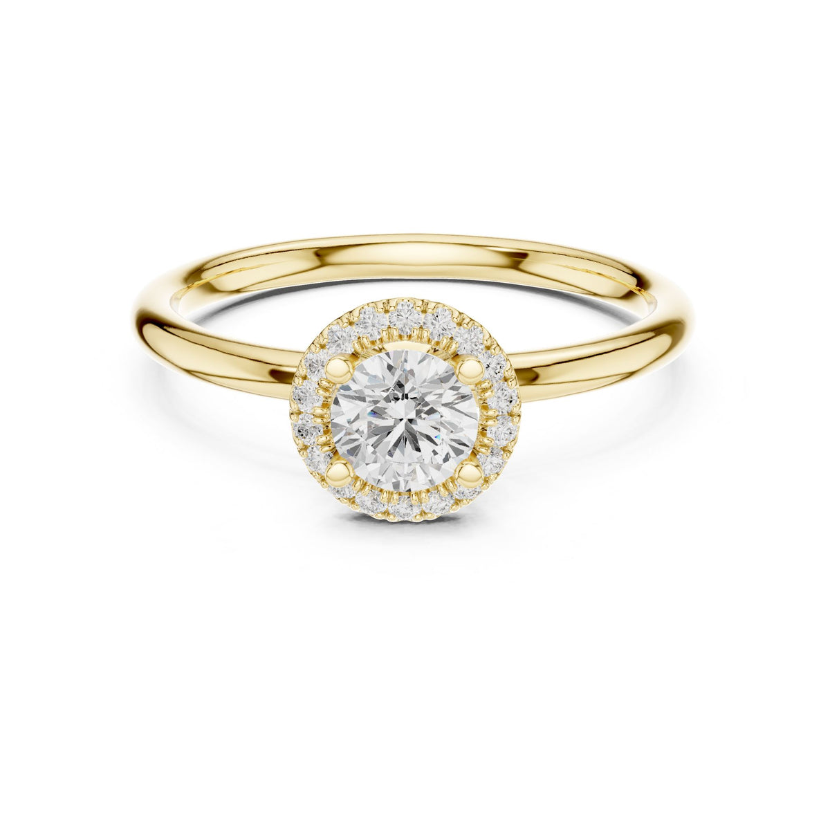 Round Halo Lab Grown Diamond Engagement Ring