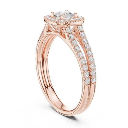 Round Halo Lab Grown Diamond Engagement Ring