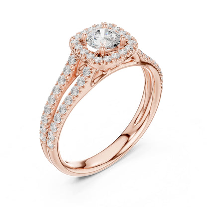 Round Halo Lab Grown Diamond Engagement Ring