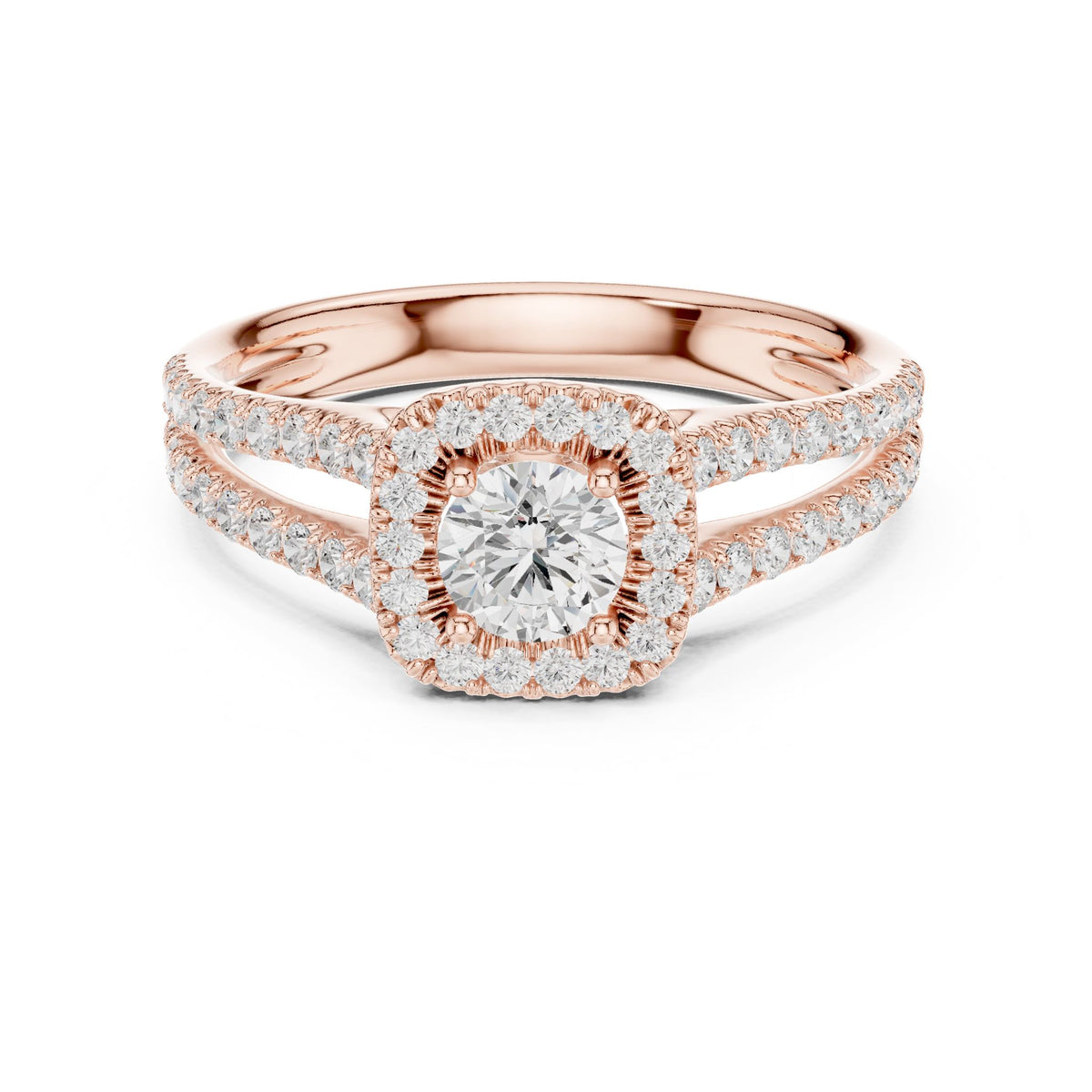 Round Halo Lab Grown Diamond Engagement Ring
