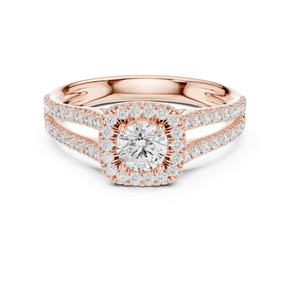 Round Halo Lab Grown Diamond Engagement Ring