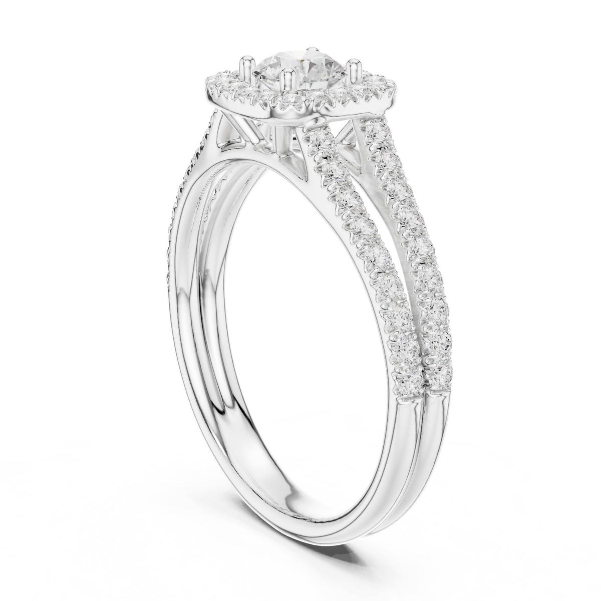 Round Halo Lab Grown Diamond Engagement Ring