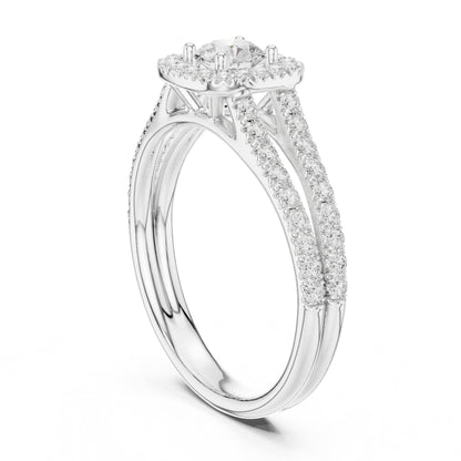 Round Halo Lab Grown Diamond Engagement Ring