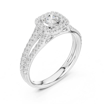 Round Halo Lab Grown Diamond Engagement Ring
