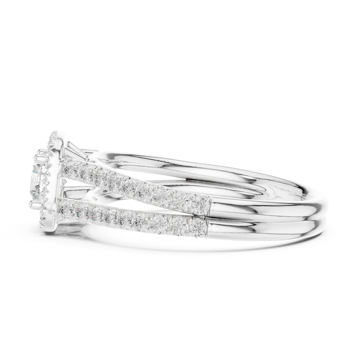 Round Halo Lab Grown Diamond Engagement Ring