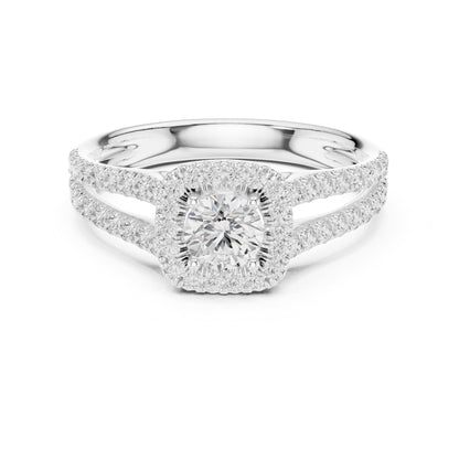 Round Halo Lab Grown Diamond Engagement Ring