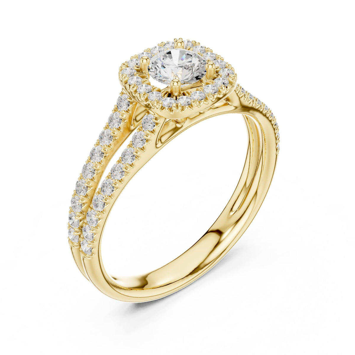 Round Halo Lab Grown Diamond Engagement Ring