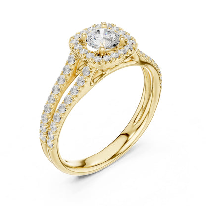 Round Halo Lab Grown Diamond Engagement Ring