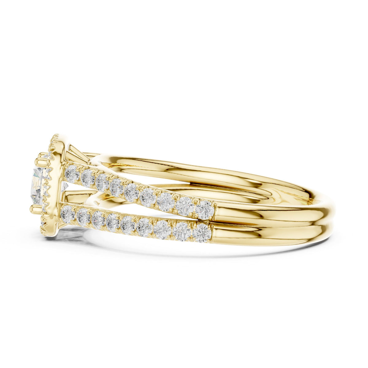 Round Halo Lab Grown Diamond Engagement Ring