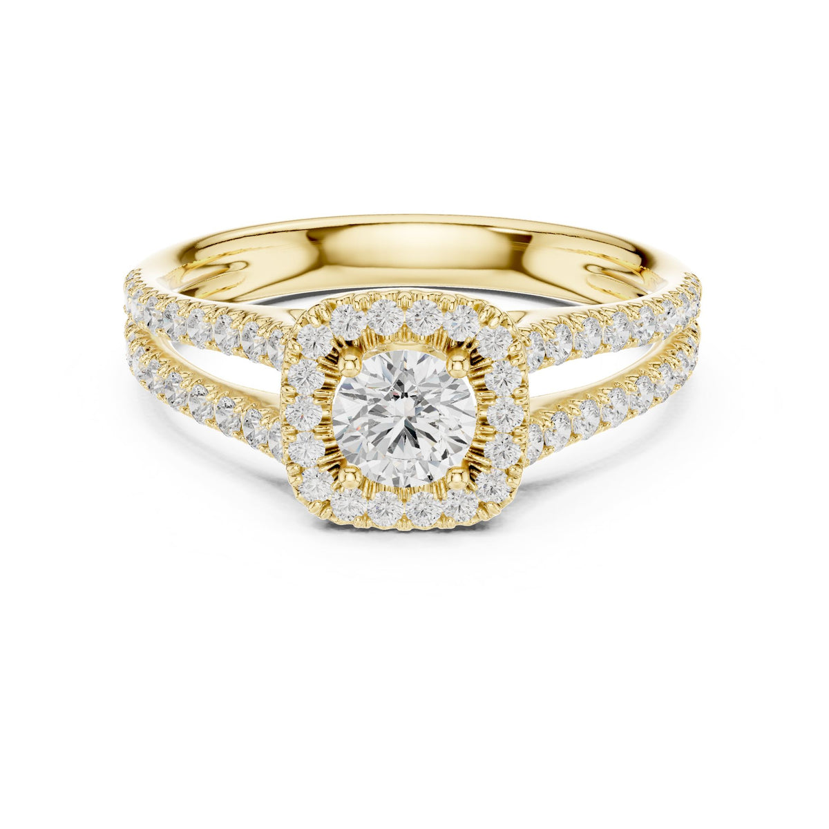 Round Halo Lab Grown Diamond Engagement Ring