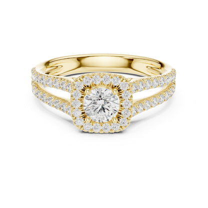 Round Halo Lab Grown Diamond Engagement Ring