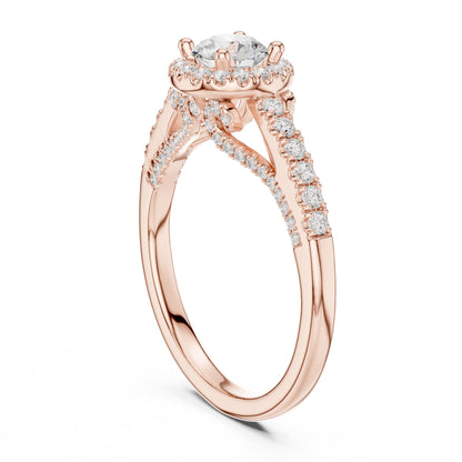 Round Halo Lab Grown Diamond Engagement Ring