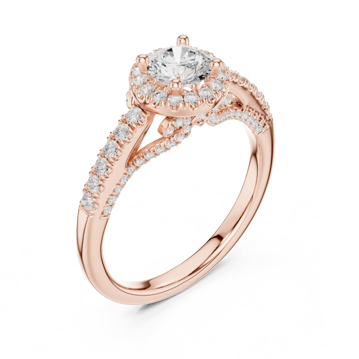 Round Halo Lab Grown Diamond Engagement Ring