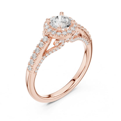 Round Halo Lab Grown Diamond Engagement Ring