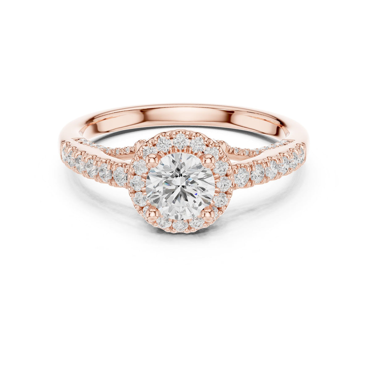 Round Halo Lab Grown Diamond Engagement Ring
