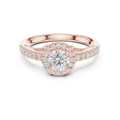 Round Halo Lab Grown Diamond Engagement Ring