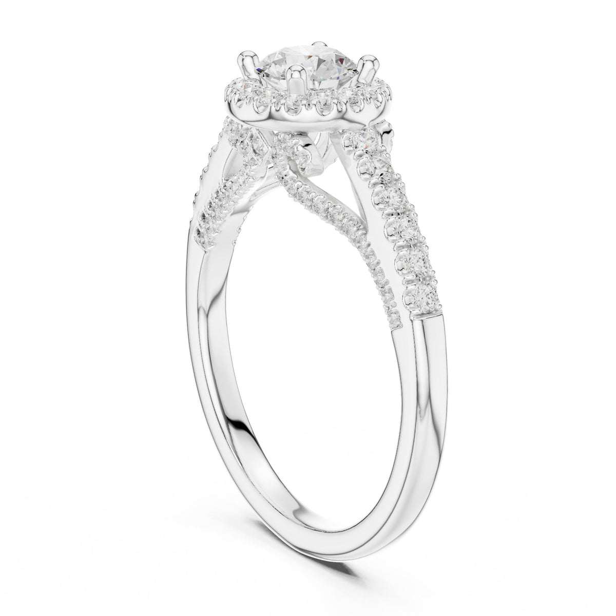 Round Halo Lab Grown Diamond Engagement Ring