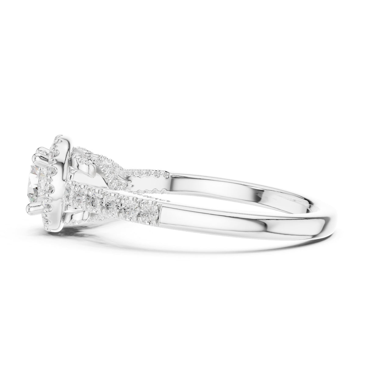 Round Halo Lab Grown Diamond Engagement Ring